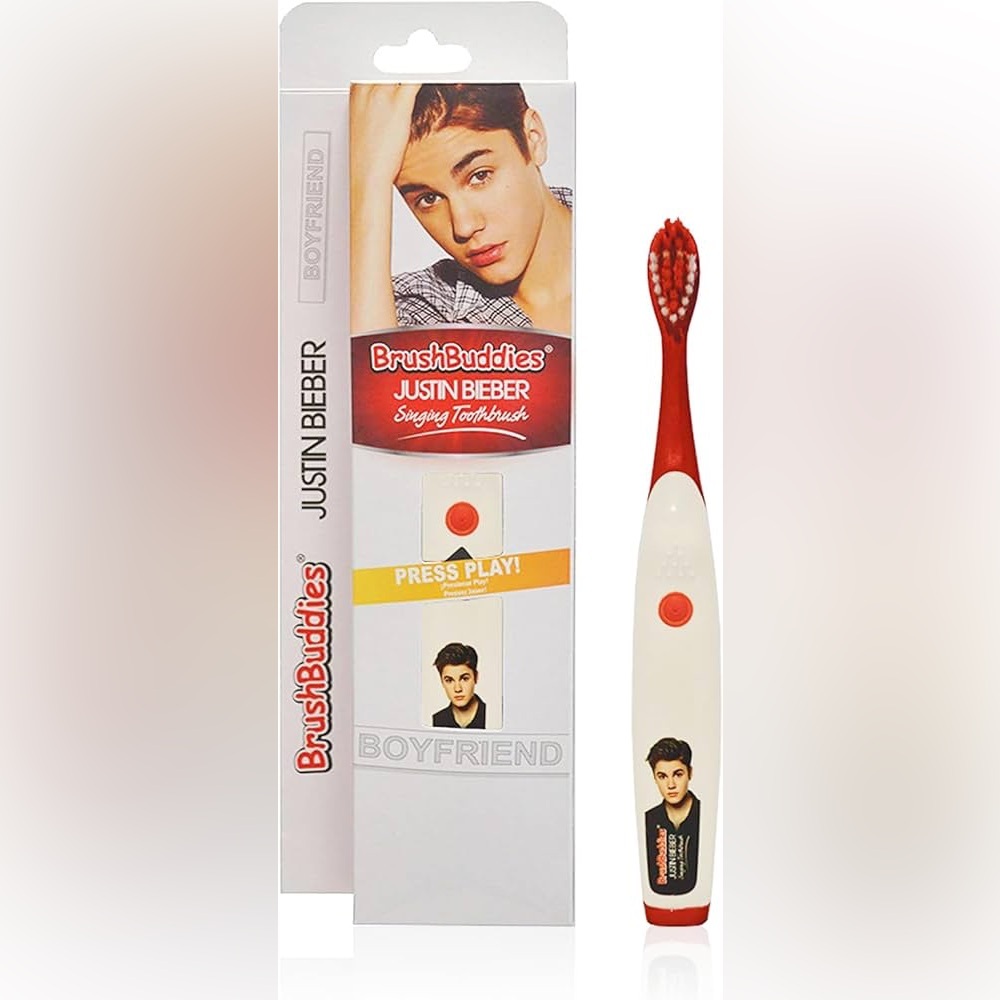 NIB Y2K Justin Bieber Singing Toothbrush Boyfriend Bieberchella Brush Buddie Red